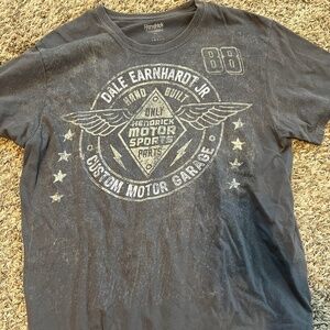 Hendrick Motorsports Dale Earnhardt Jr acid wash gray double side graphic tee XL